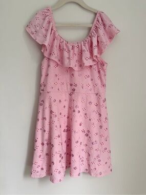 btween Pink Floral Ruffle Dress with Sequin Detail (Size 7)